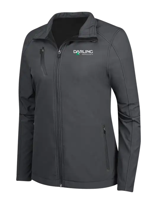 Dark Grey Womens Welded Softshell Jacket w/Darling Ingredients Logo