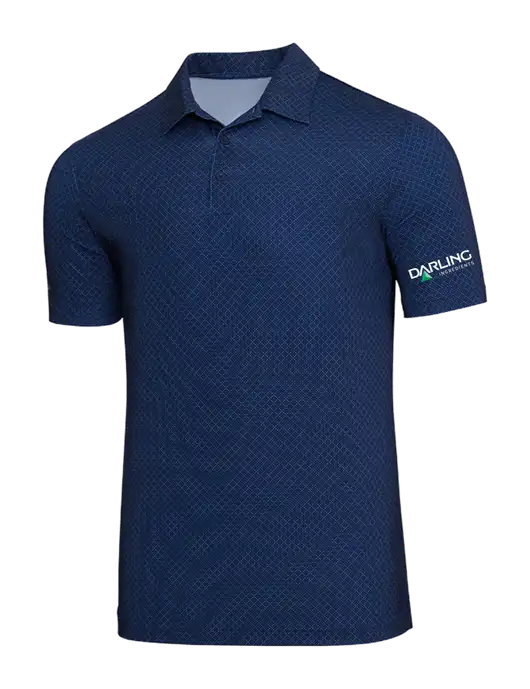 Adidas Navy Blue Diamond Dot Print Polo w/Darling Ingredients Logo
