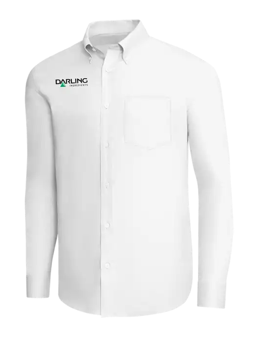 Brooks Brothers White Wrinkle-Free Stretch Pinpoint Shirt w/Darling Ingredients Logo