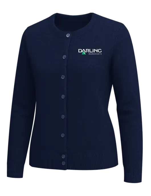 Brooks Brothers Womens Navy Washable Merino Cardigan Sweater w/Darling Ingredients Logo