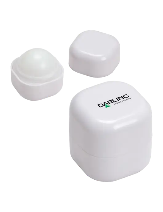 White Chap Cube Vanilla Lip Balm w/Darling Ingredients Logo