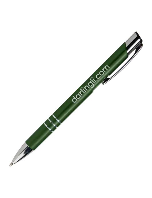 Laurent Green Pen - Black Ink w/DI URL Logo, Darling Ingredients Logo