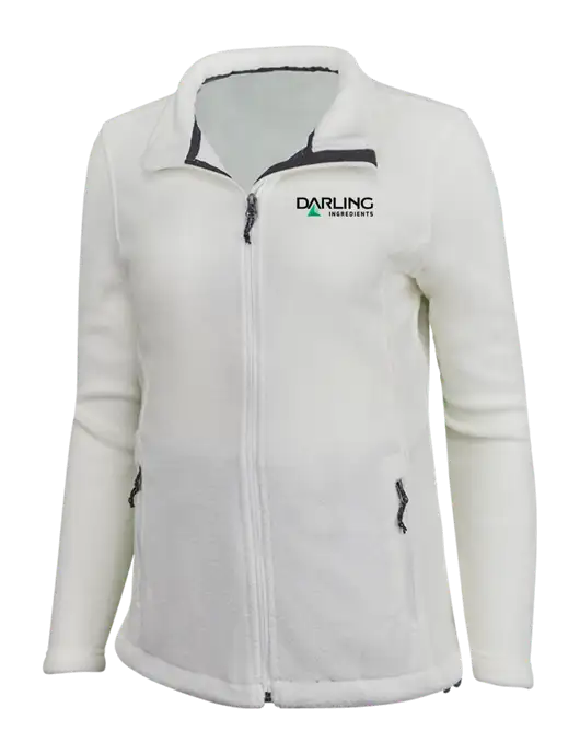 Womens White Fleece Jacket w/Darling Ingredients Logo