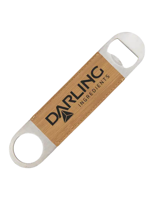 Bamboo Leatherette Bottle Opener w/Darling Ingredients Logo