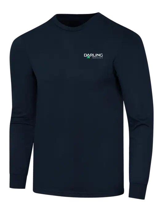 Simply Soft Long Sleeve Navy 4.5 oz, Poly/Combed Ring Spun Cotton T-Shirt w/Darling Ingredients Logo