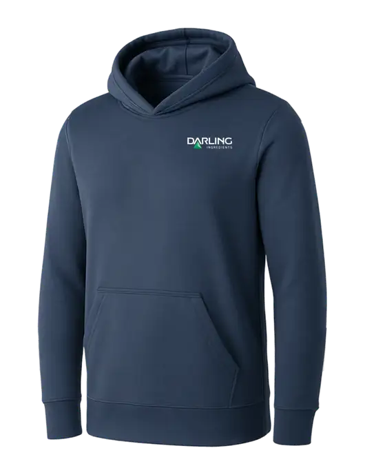 Womens Navy Core Fleece Pullover Hooded Sweatshirt w/Darling Ingredients Logo