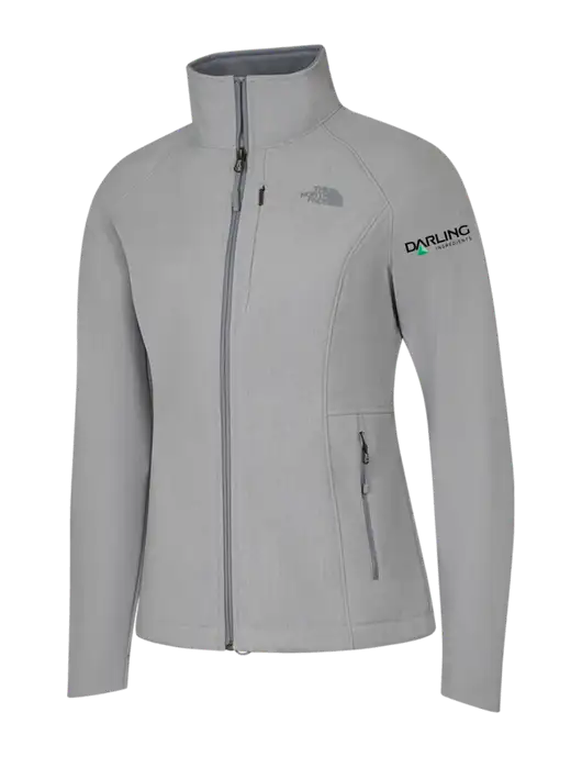 North Face Womens Light Grey Heather Apex Barrier Soft Shell Jacket  w/Darling Ingredients Logo