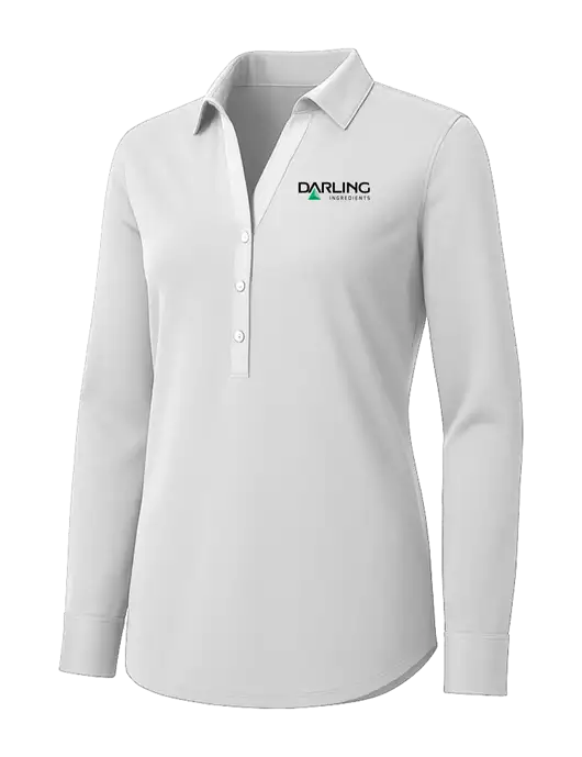 Womens White City Stretch Shirt w/Darling Ingredients Logo
