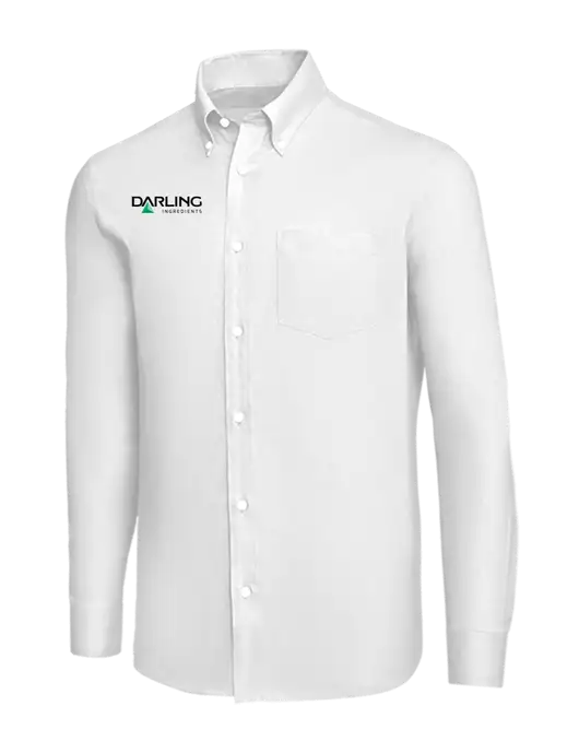 Brooks Brothers White Wrinkle-Free Stretch Nailhead Shirt w/Darling Ingredients Logo