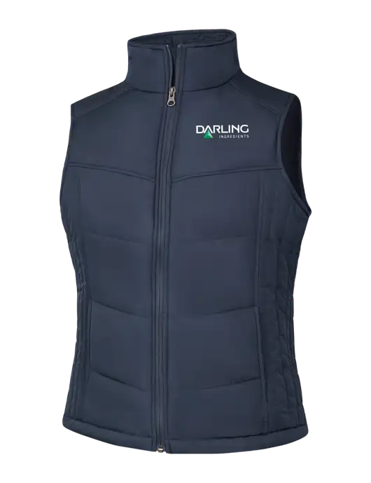 Womens Dark Slate/Black Puffy Vest w/Darling Ingredients Logo