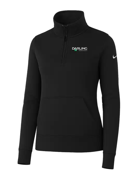 Nike Womens Black Club Fleece Sleeve Swoosh 1/2-Zip w/Darling Ingredients Logo