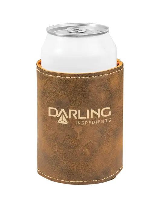 Rustic Leatherette Beverage Holder w/Darling Ingredients Logo