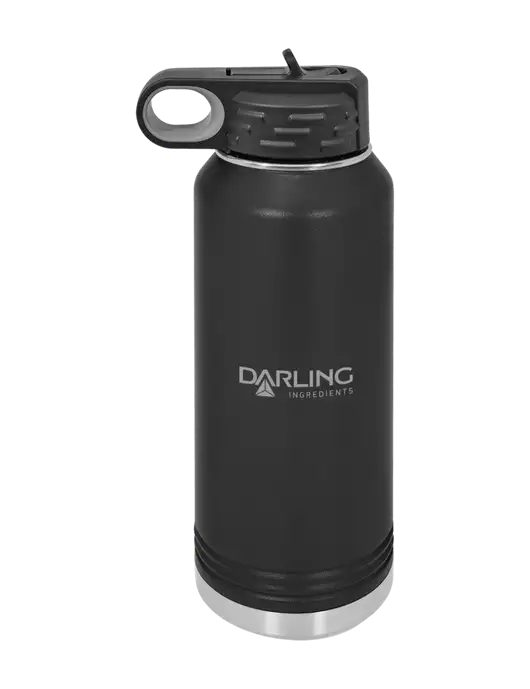 Polar Camel 32 oz Powder Coated Black Vacuum Insulated Water Bottle w/Darling Ingredients Logo