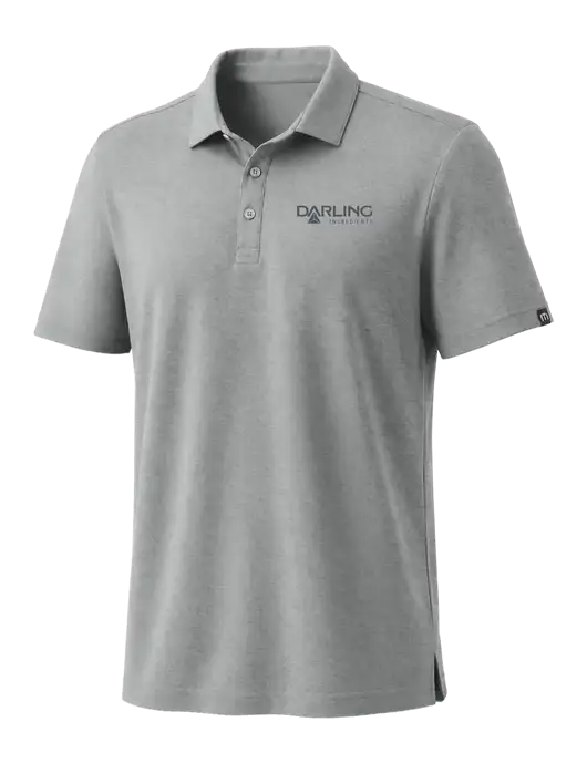 TravisMathew Medium Grey Heather Coto Performance Polo w/Darling Ingredients Logo