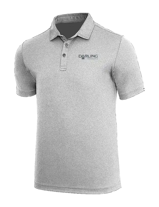 TravisMathew Medium Grey Heather Coto Performance Polo w/Darling Ingredients Logo