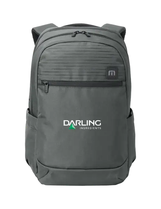 TravisMathew Dark Medium Grey Approach Backpack w/Darling Ingredients Logo
