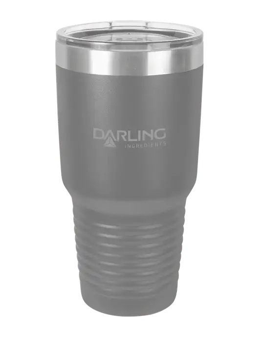 Polar Camel 30 oz Powder Coated Grey Vacuum Insulated Tumbler w/Darling Ingredients Logo