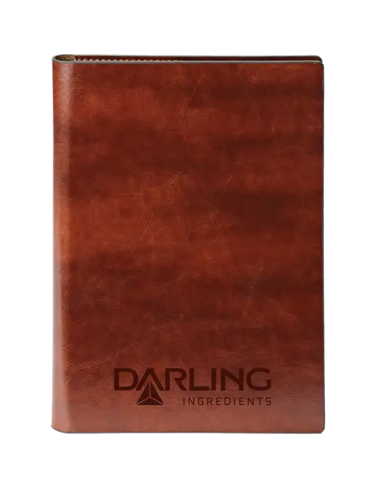 Fabrizio Brown 7 x 9.625 Padfolio & Notepad w/Darling Ingredients Logo