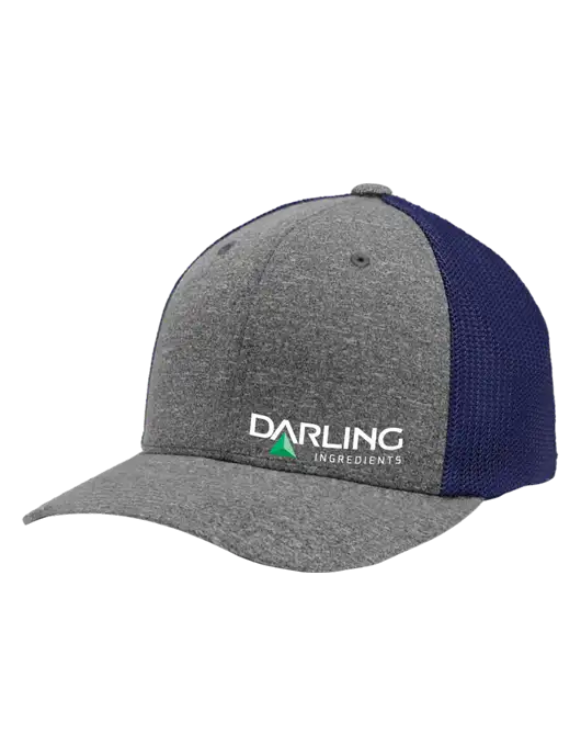Flexfit Navy/Medium Grey Heather Melange Mesh Back Trucker Cap w/Darling Ingredients Logo