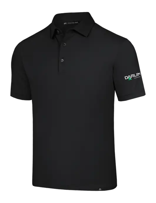 TravisMathew Black Glenview Solid Polo w/Darling Ingredients Logo