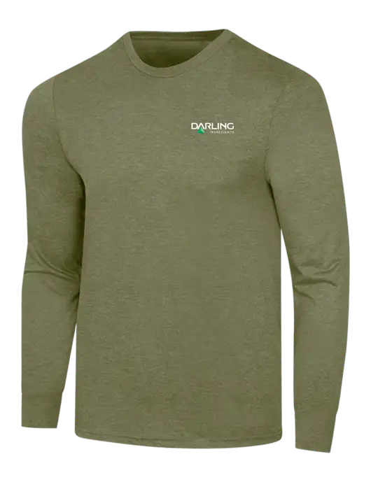 Simply Soft Long Sleeve Military Green Frost 4.5 oz, Poly/Combed Ring Spun Cotton T-Shirt w/Darling Ingredients Logo