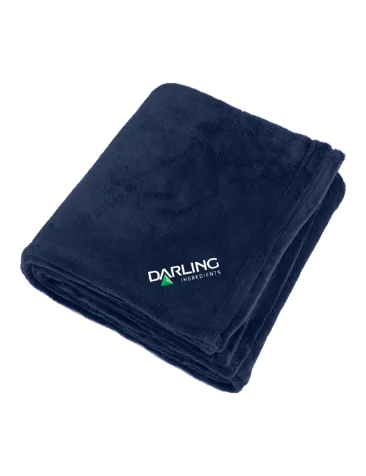 Oversized Deep Navy Ultra Plush Blanket w/Darling Ingredients Logo