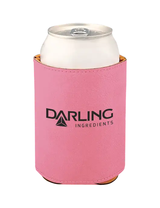 Pink Leatherette Beverage Holder w/Darling Ingredients Logo