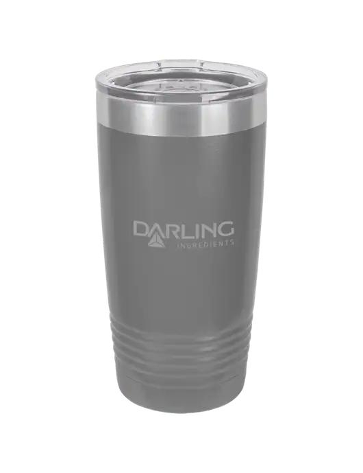 Polar Camel 20 oz Powder Coated Grey Vacuum Insulated Tumbler  w/Darling Ingredients Logo