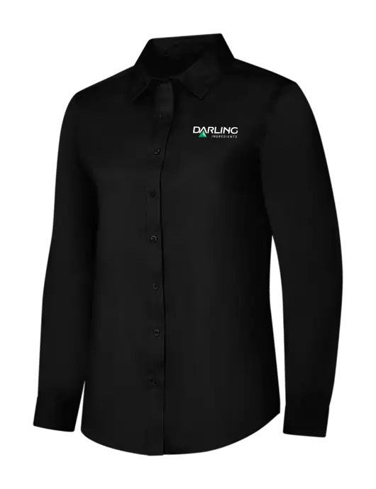 Womens Black Long Sleeve Superpro React Twill Shirt w/Darling Ingredients Logo