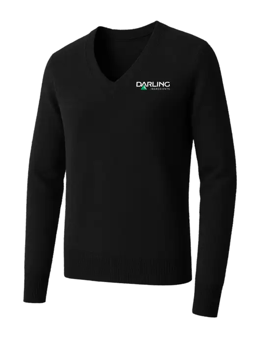Brooks Brothers Womens Black Washable Merino V-Neck Sweater w/Darling Ingredients Logo