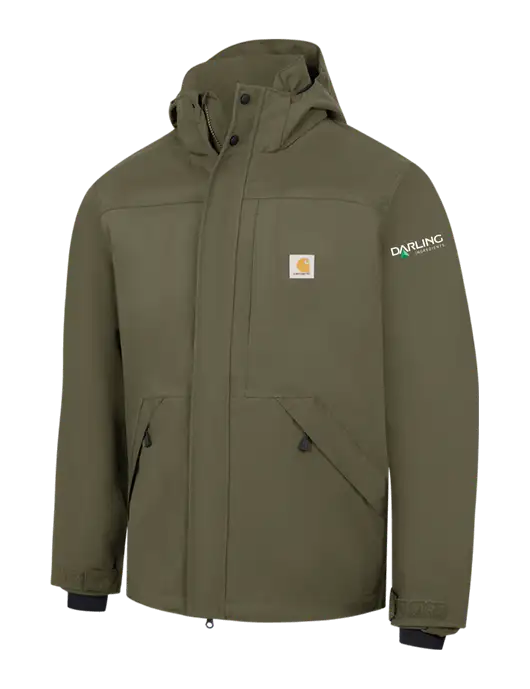 Carhartt Dark Olive Storm Defender Shoreline Jacket w/Darling Ingredients Logo