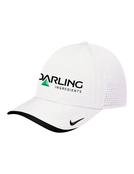 Nike White/Black Dri-FIT Perforated Performance Cap w/Darling Ingredients Logo