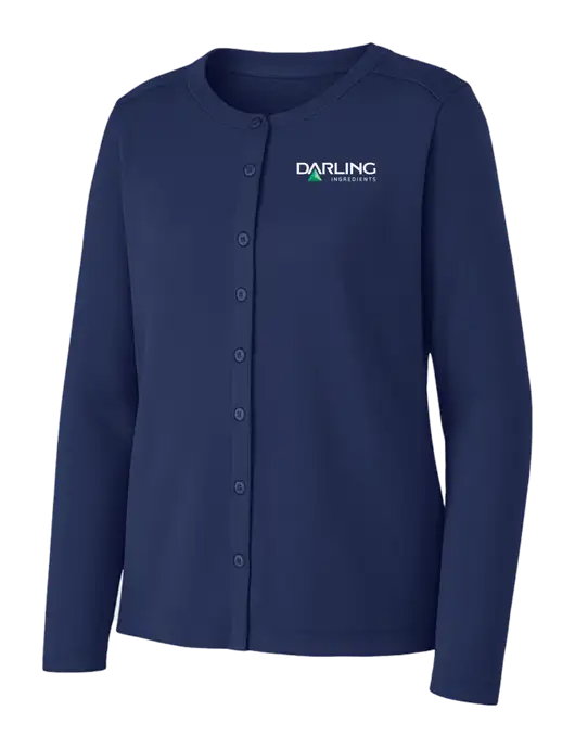 Dress Blue Navy Womens Concept Stretch Button-Front Cardigan Sweater w/Darling Ingredients Logo