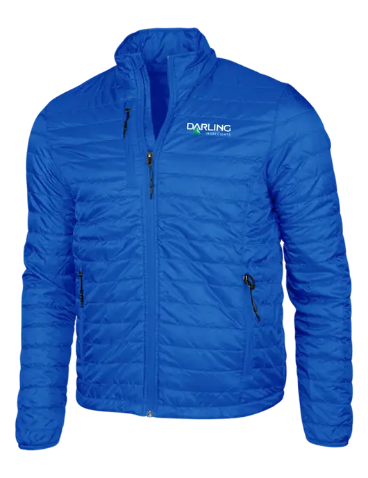Dark Royal Blue Puffy Packable Jacket w/Darling Ingredients Logo