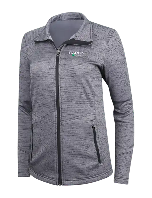 Medium Grey Womens Digi Stripe Fleece Jacket w/Darling Ingredients Logo