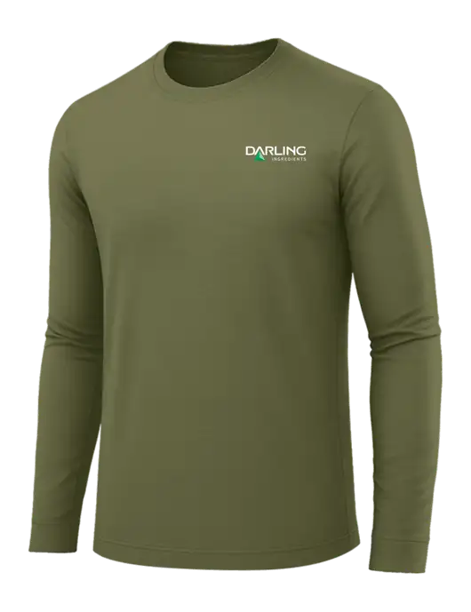 Long Sleeve Light Olive PosiCharge Competitor Tee w/Darling Ingredients Logo