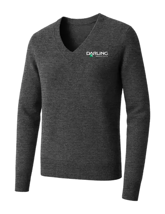 Brooks Brothers Womens Medium Grey Heather Washable Merino V-Neck Sweater w/Darling Ingredients Logo