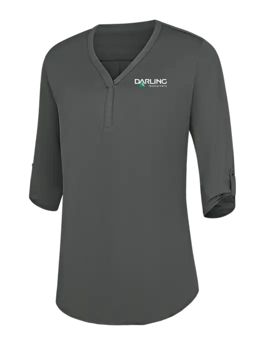 Womens Dark Grey City Stretch 3/4-Sleeve Tunic w/Darling Ingredients Logo