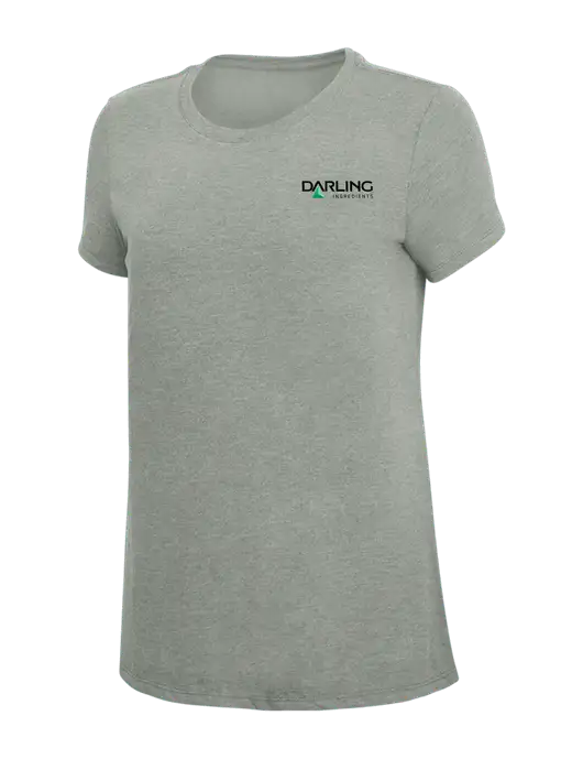 Womens Simply Soft Grey Frost 4.5oz  Poly/Combed Ring Spun Cotton T-Shirt w/Darling Ingredients Logo
