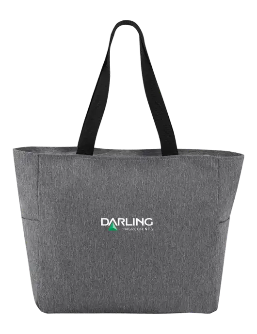 Everyday Heather Grey Zip Tote  w/Darling Ingredients Logo