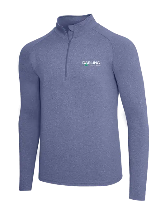 Navy Heather Sport Wick Stretch 1/4 Zip Pullover w/Darling Ingredients Logo