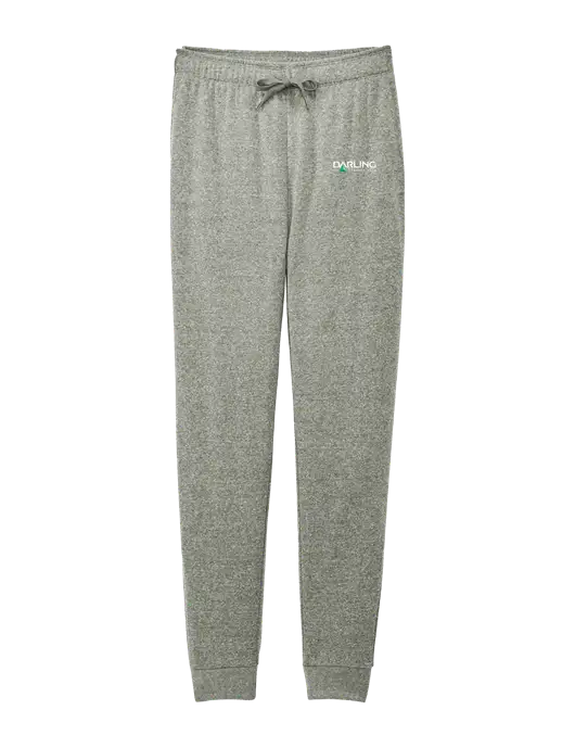 District Womens Dark Medium Grey Mid-Rise Fleece Jogger w/Darling Ingredients Logo