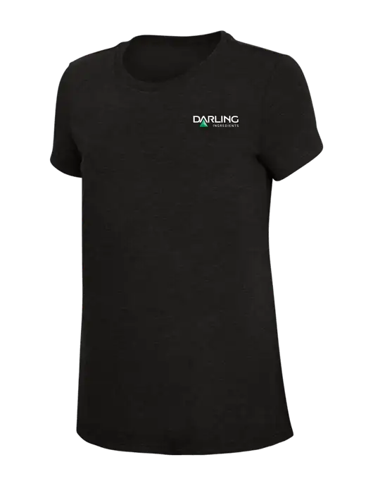 Womens Simply Soft Black 4.5oz Poly/Combed Ring Spun Cotton T-Shirt w/Darling Ingredients Logo