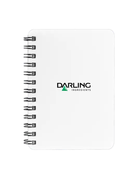 Sturdy White Hardcover Notebook, 5.25 x 7 w/Darling Ingredients Logo