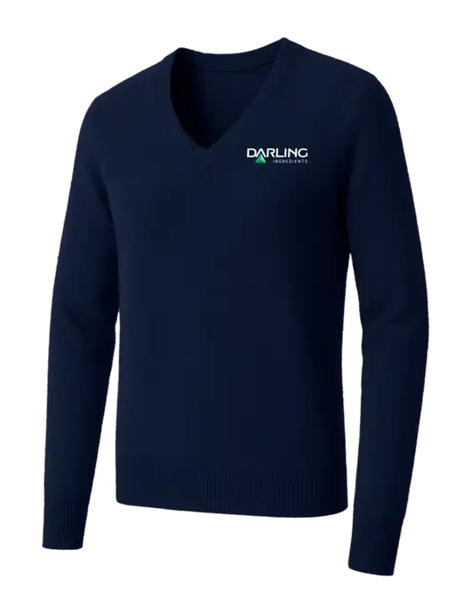 Brooks Brothers Womens Navy Washable Merino V-Neck Sweater w/Darling Ingredients Logo