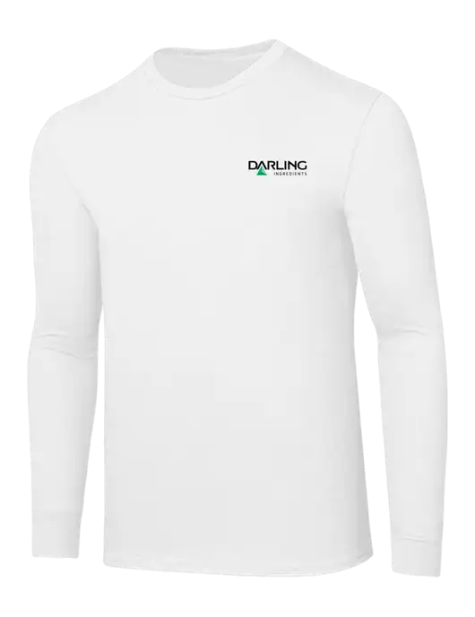 Core Blend White Long Sleeve Tee w/Darling Ingredients Logo