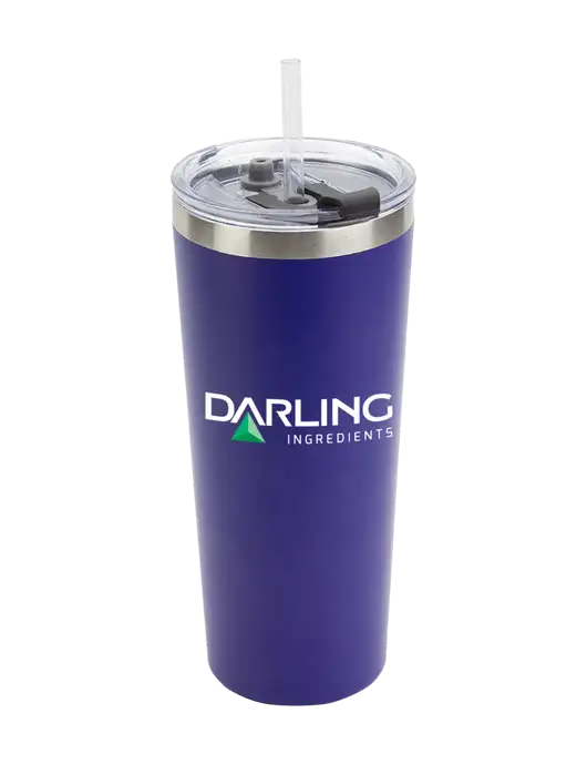 Brighton Blue 20 oz Insulated Tumbler & Straw w/Darling Ingredients Logo