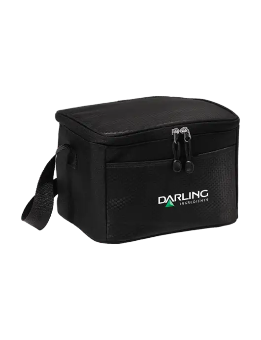 6 Can Black/Black Cube Cooler w/Darling Ingredients Logo