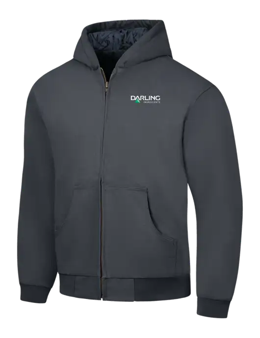 CornerStone Charcoal Duck Cloth Hooded Work Jacket w/Darling Ingredients Logo