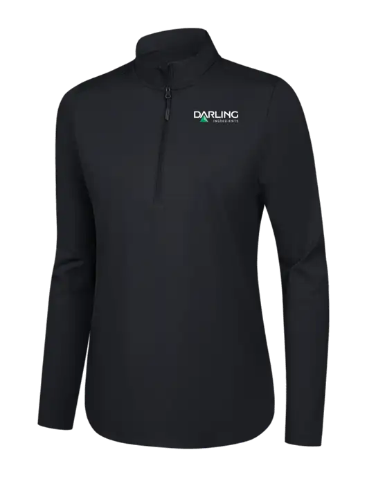  Womens Black C-FREE Double Knit 1/4-Zip w/Darling Ingredients Logo